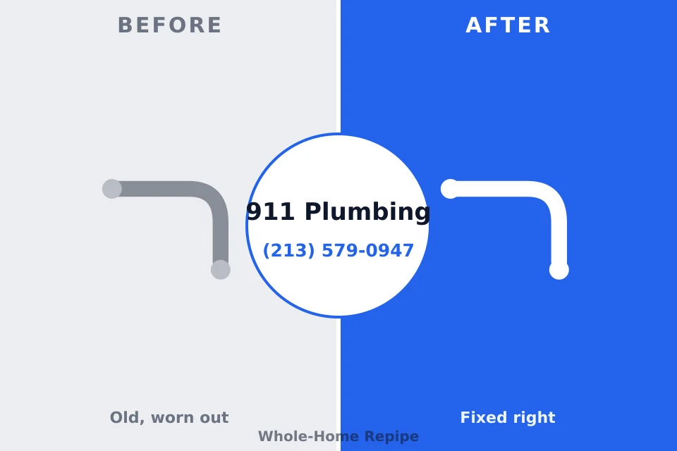 Before and after: plumbing repair Boulevard Gardens, FL